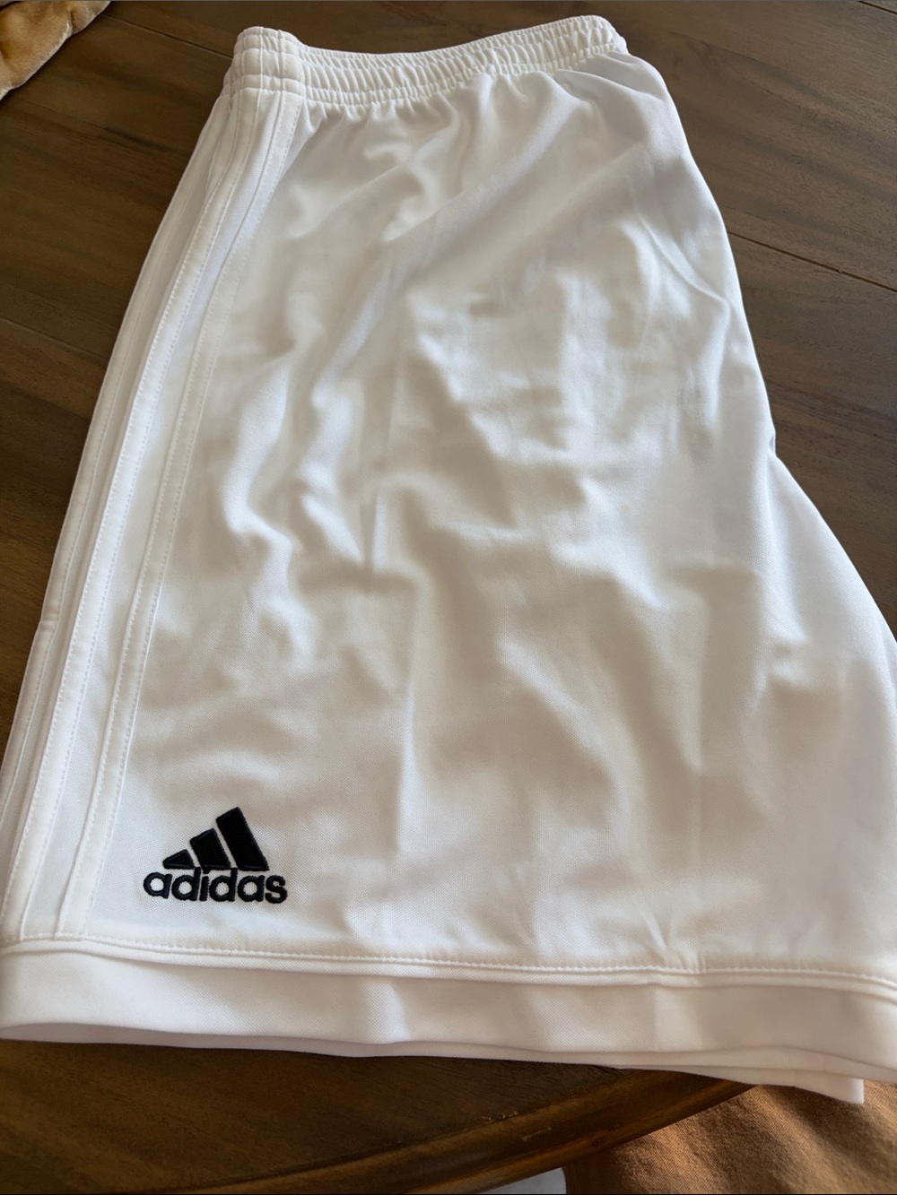 adidas White Athletic Men’s Shorts with Black Logo
